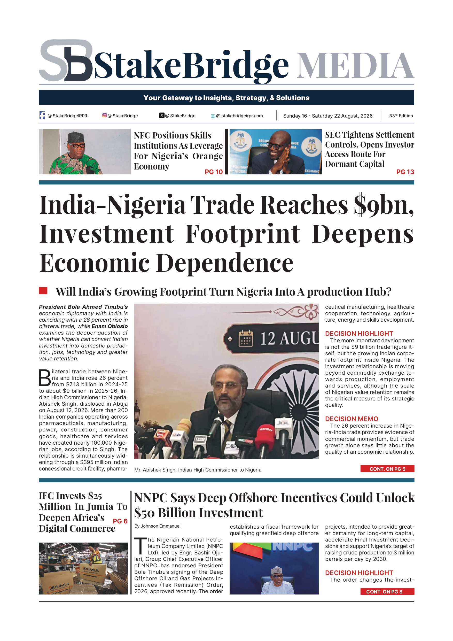 StakeBridge Media Edition 33 | Nigeria Economy, Markets & Reforms